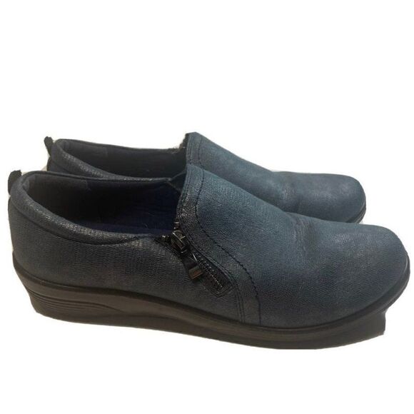Flexus Suede Mandiella Navy Italian Comfort Shoes - Picture 1 of 10